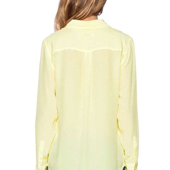 New York & Co. Women's Butter Yellow Button Up Blouse Sheer Spring Size XL NWT‎ - Picture 7 of 14